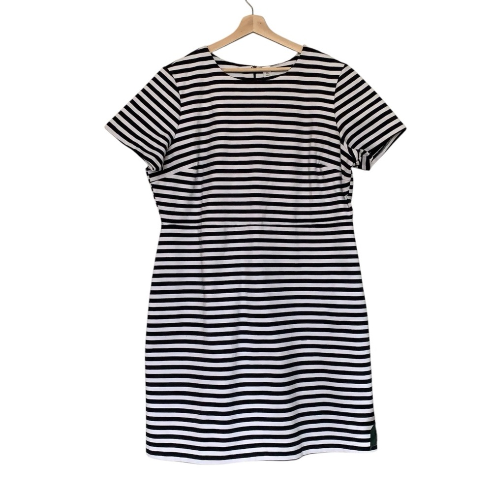 Old Navy Black and White Striped Ponte Sheath Dress Sz XXL